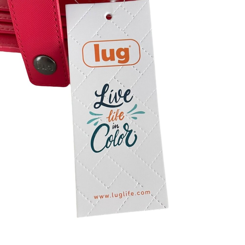 Lug Hurdle Satin Luxe Vegan Leather Wallet Poppy Red - Picture 7 of 10